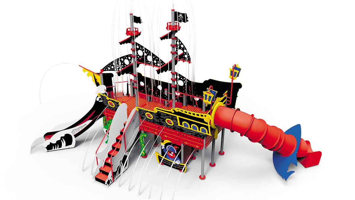 Recreación del barco de toboganes y juegos que será el gran atractivo del verano. | L.N.C.