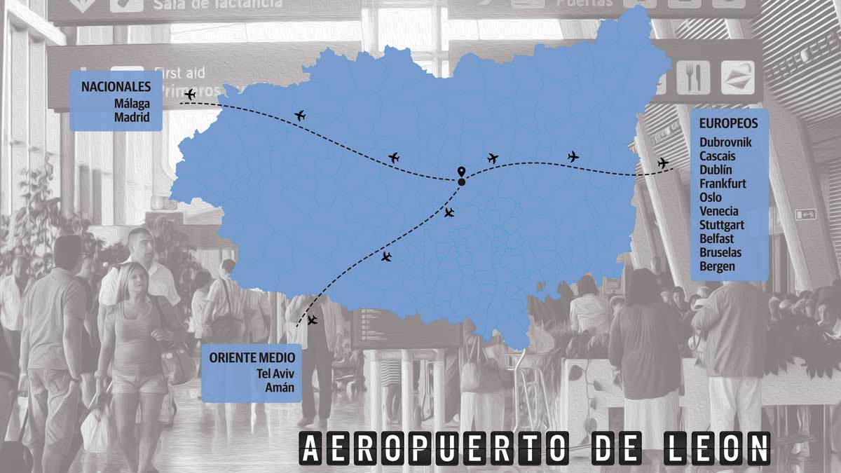 Gráfico con los vuelos no regulares desde León en el mes de mayo. | María Herrero