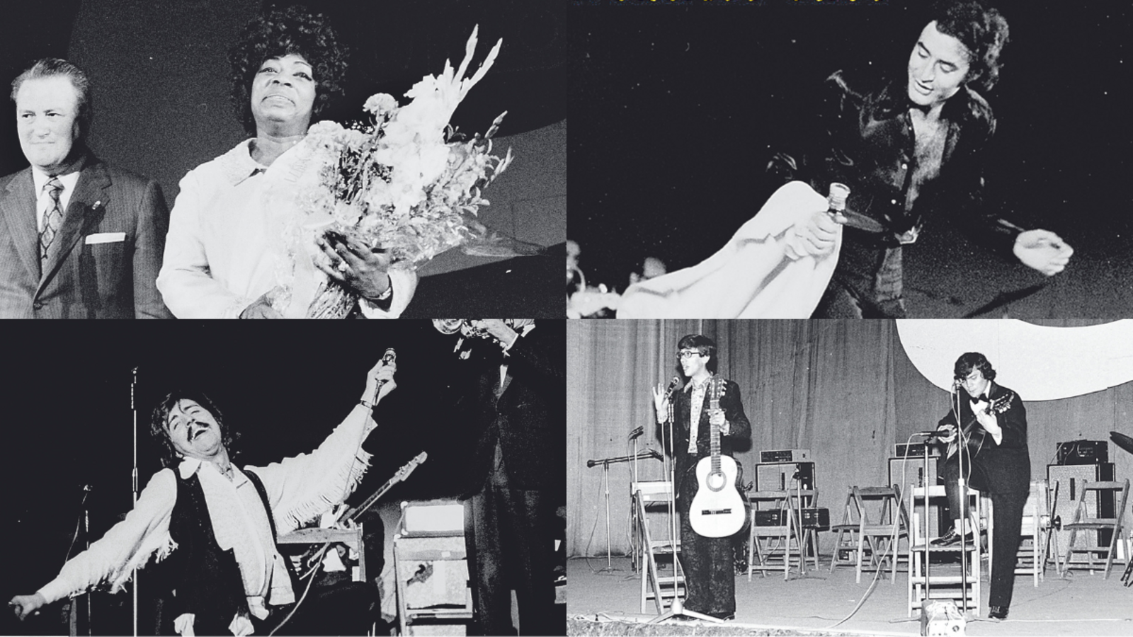Composición con algunos de los participantes en la recordada Semana Internacional del Disco celebrada en las fiestas de San Juan de 1971. | FERNANDO RUBIO Composición con algunos de los participantes en la recordada Semana Internacional del Disco celebrada en las fiestas de San Juan de 1971. | FERNANDO RUBIO