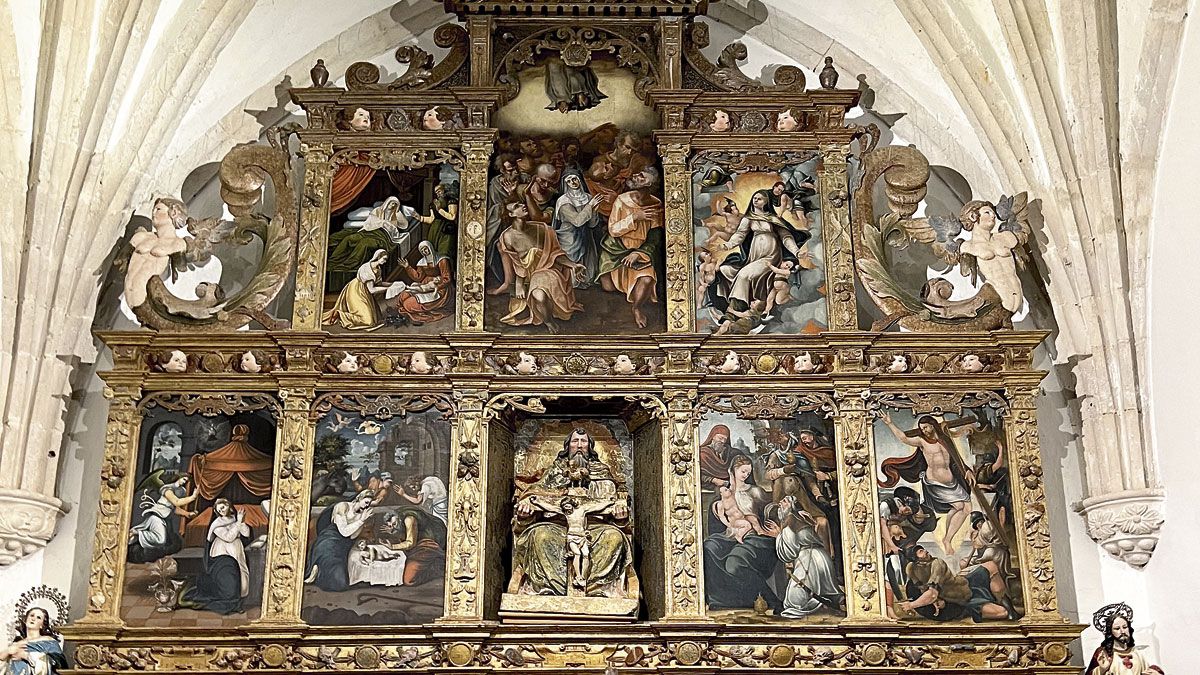 Retablo mayor de la Iglesia San Salvador, en Yugueros, acabado en 1553.