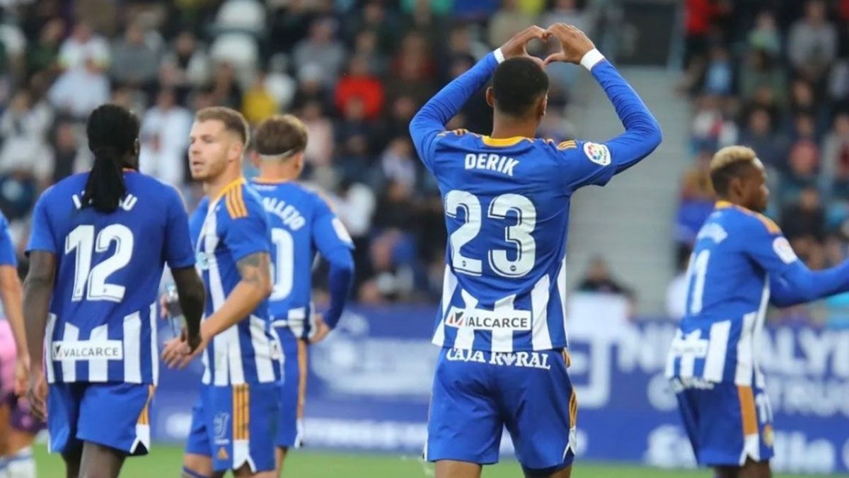 Derik Lacerda celebrando su último gol con la Deportiva | INSTAGRAM DE LACERDA