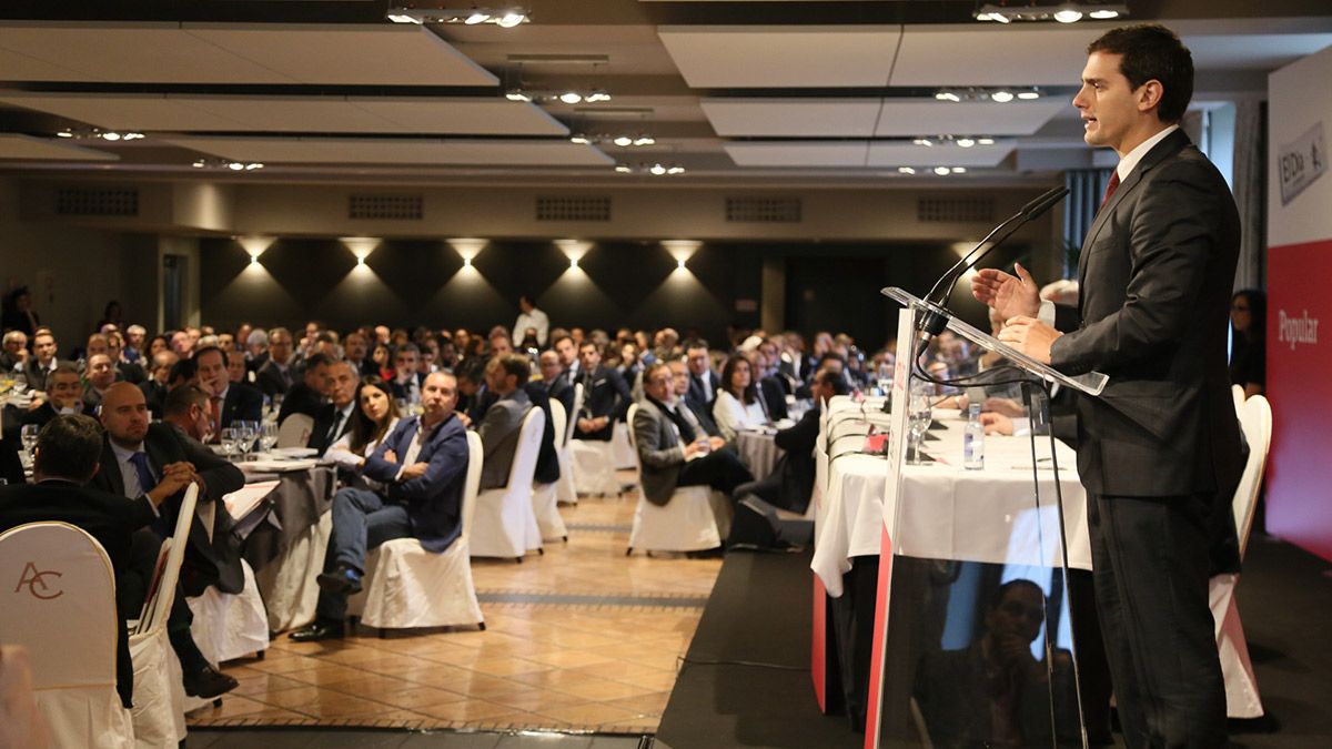 Albert Rivera durante la conferencia de este jueves en Valladolid. | EDUARDO MARGARETO (ICAL)