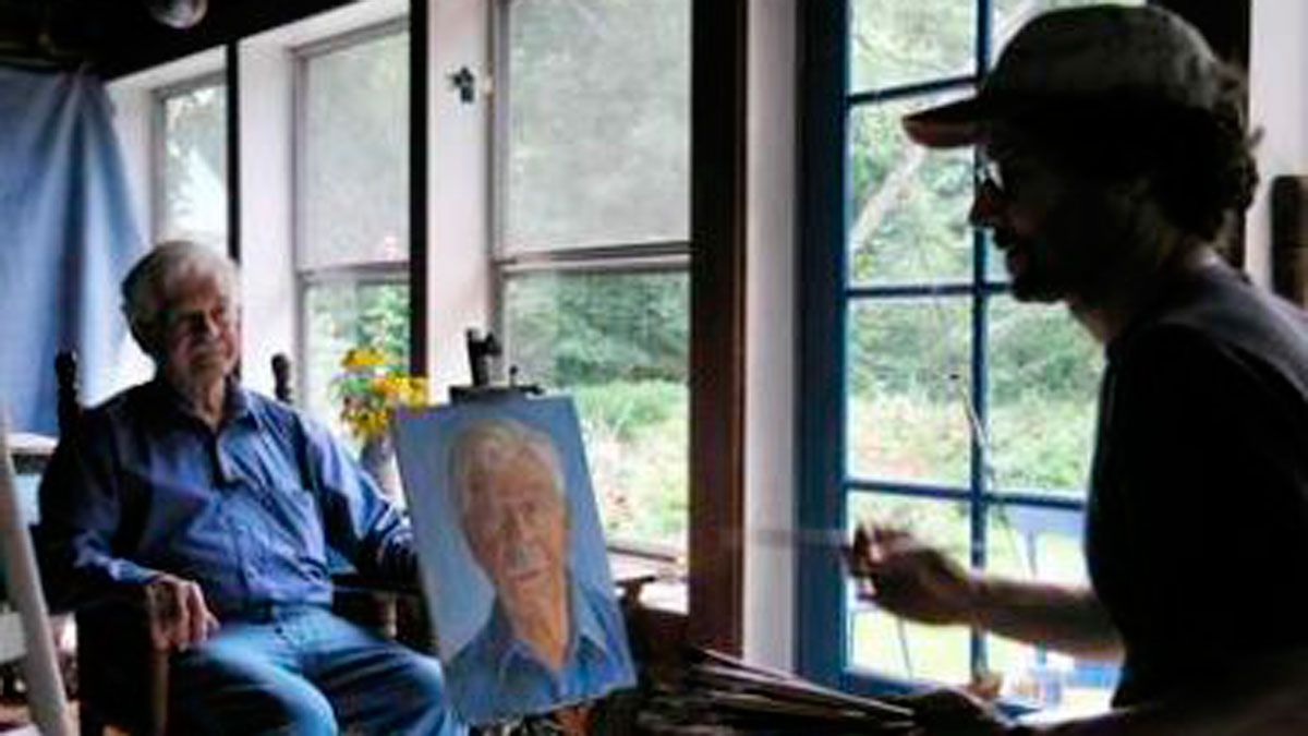 El pintor Félix de la Concha realiza un 'retrato con entrevista' a uno de los supervivientes de los campos de concentración nazis. El pintor Félix de la Concha realiza un 'retrato con entrevista' a uno de los supervivientes de los campos de concentración nazis.