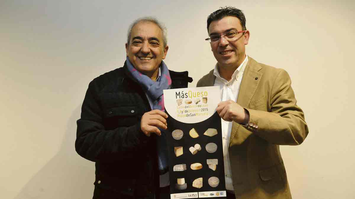 Ramón Villa y Pedro Llamas presentaron el II Salón del Queso, que hoy se inaugura en San Marcelo. | DANIEL MARTÍN
