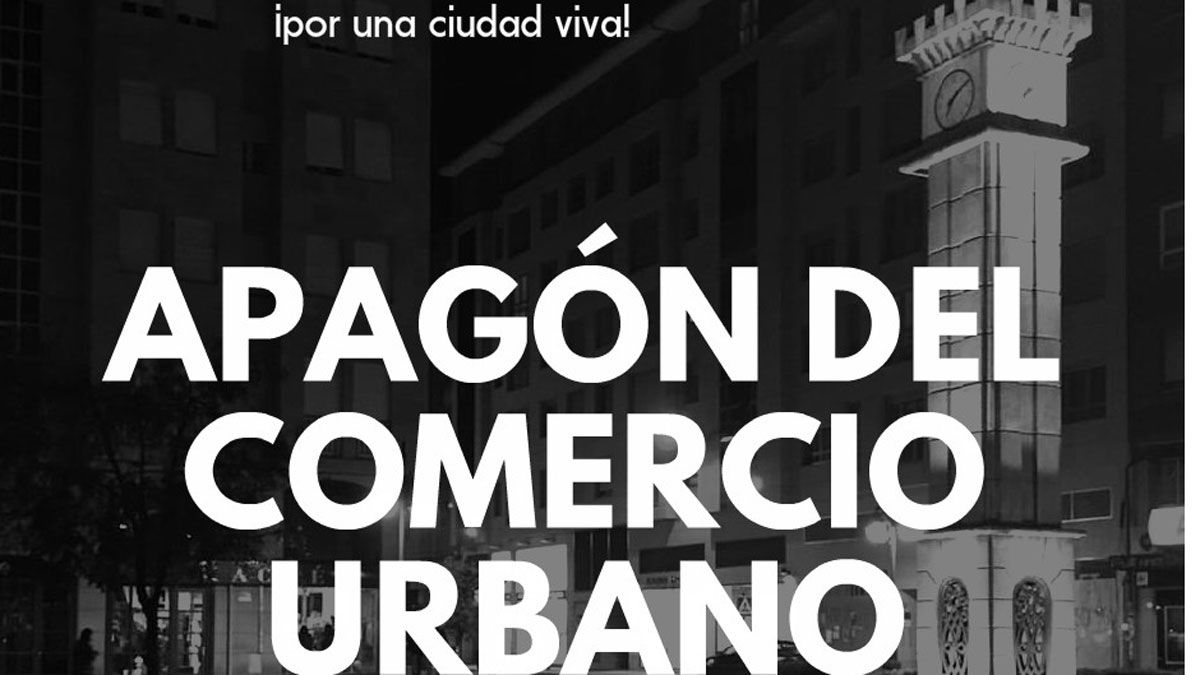 El cartel elaborado por algunos comerciantes tiene como objetivo llamar la atención mostrando Ponferrada sin luz.