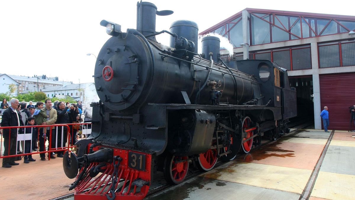 Imagen de archivo de la 'locomotora 31', arrancada en el Museo del Ferrocarril de Ponferrada. | Ical