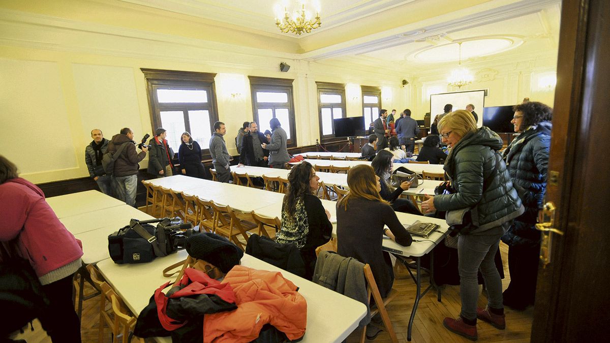 Sala habilitada para que los medios de comunicación puedan informar del juicio del caso Carrasco. | DANIEL MARTÍN