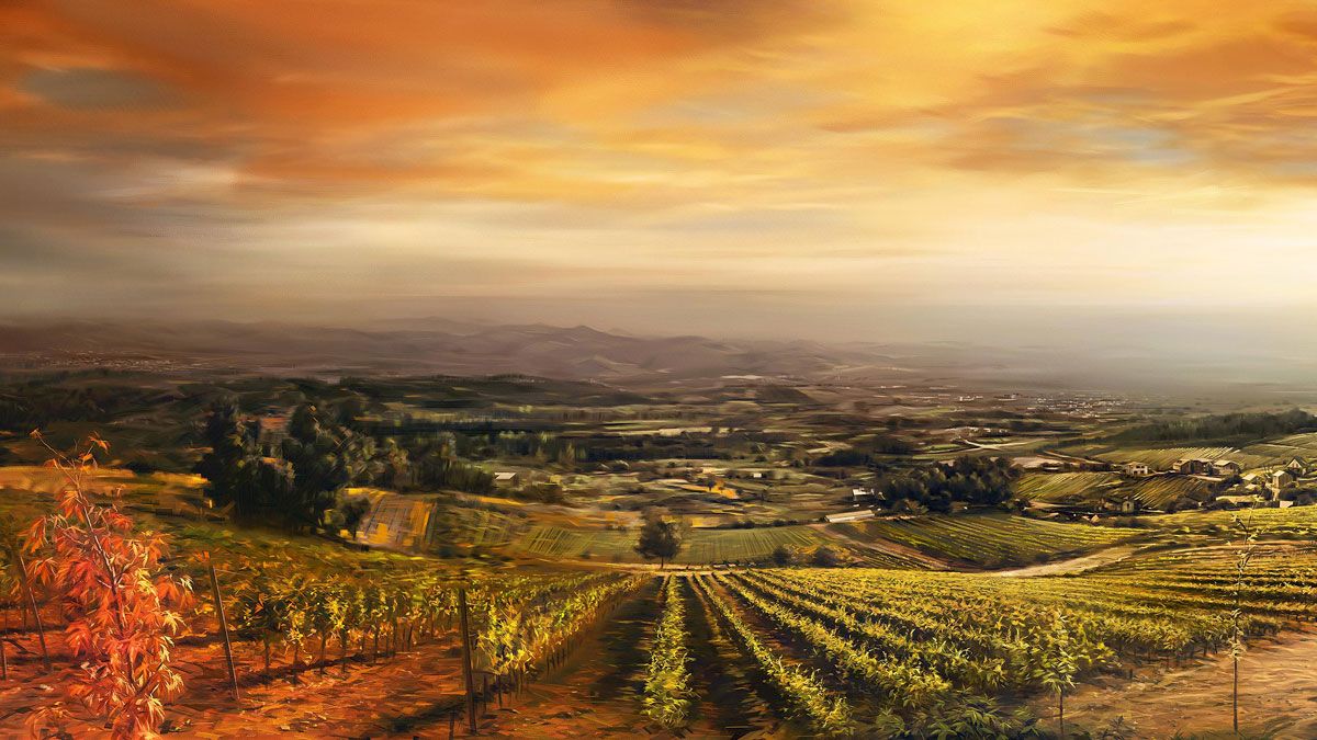 Digigrafía que recrea un paisaje berciano que forma parte de la exposición del artista leonés. | JAVIER SAHAGÚN