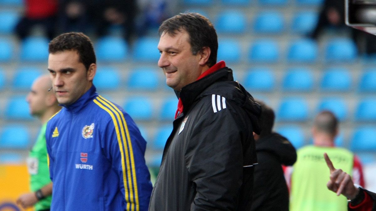 Manolo Díaz, durante un partido en El Toralín. | CÉSAR SÁNCHEZ