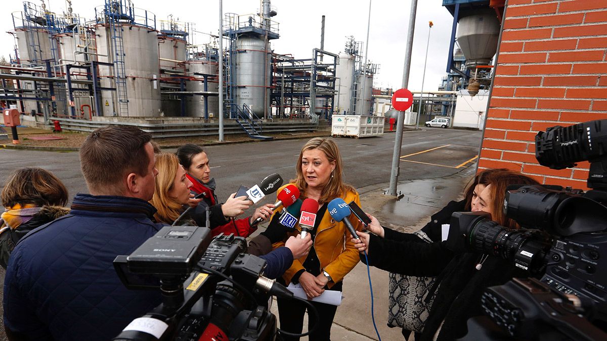 La consejera de Economía y Hacienda de la Junta de Castilla y León, Pilar del Olmo, visita en León la empresa DSM-Vitatene. | ICAL