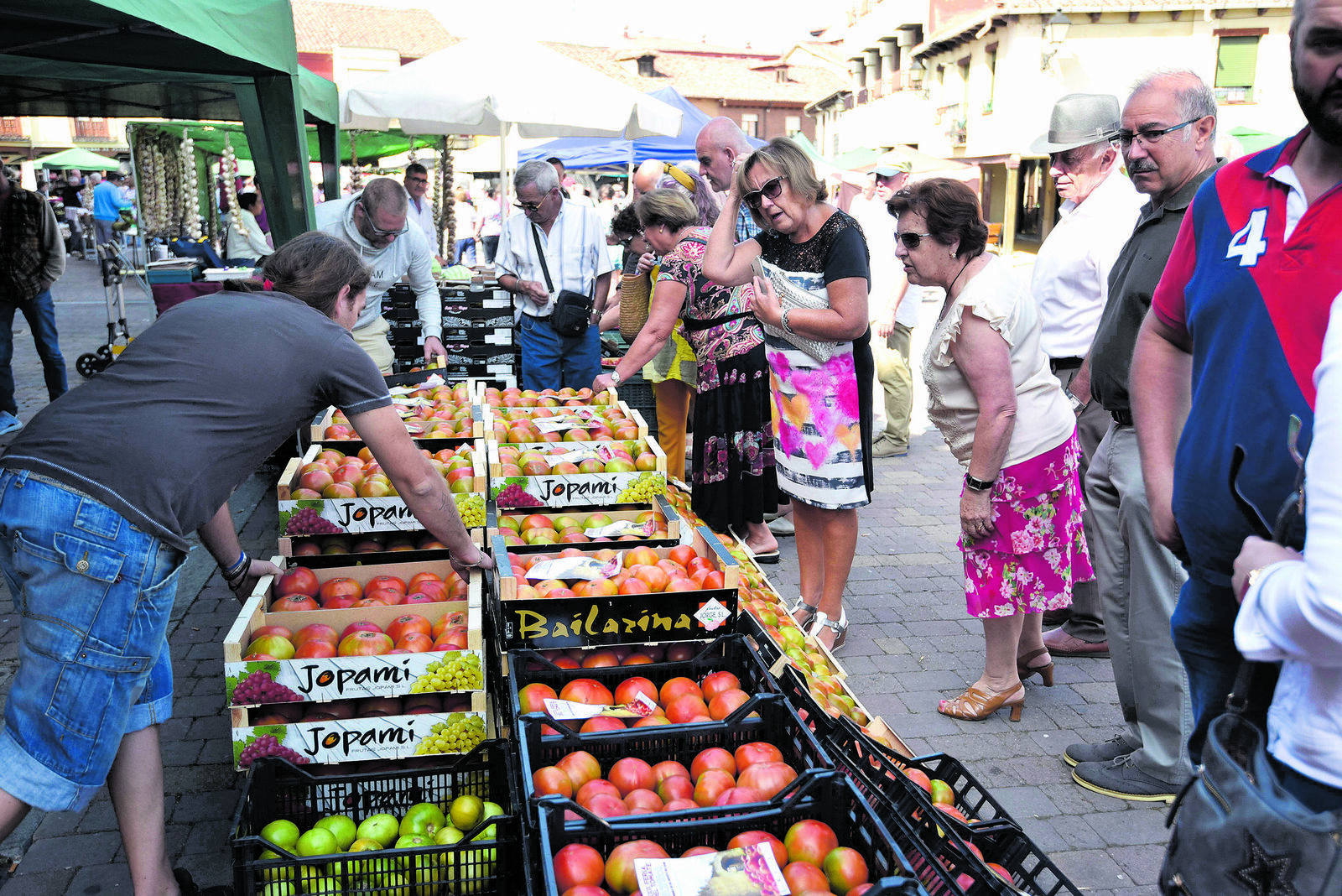 Una edición anterior de la Feria del Tomate en Mansilla de las Mulas. | SAÚL ARÉN