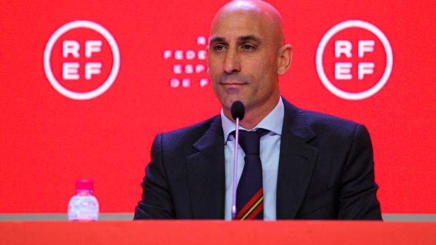 Luis Rubiales, en la Asamblea del viernes en la que se negó a dimitir. | EP