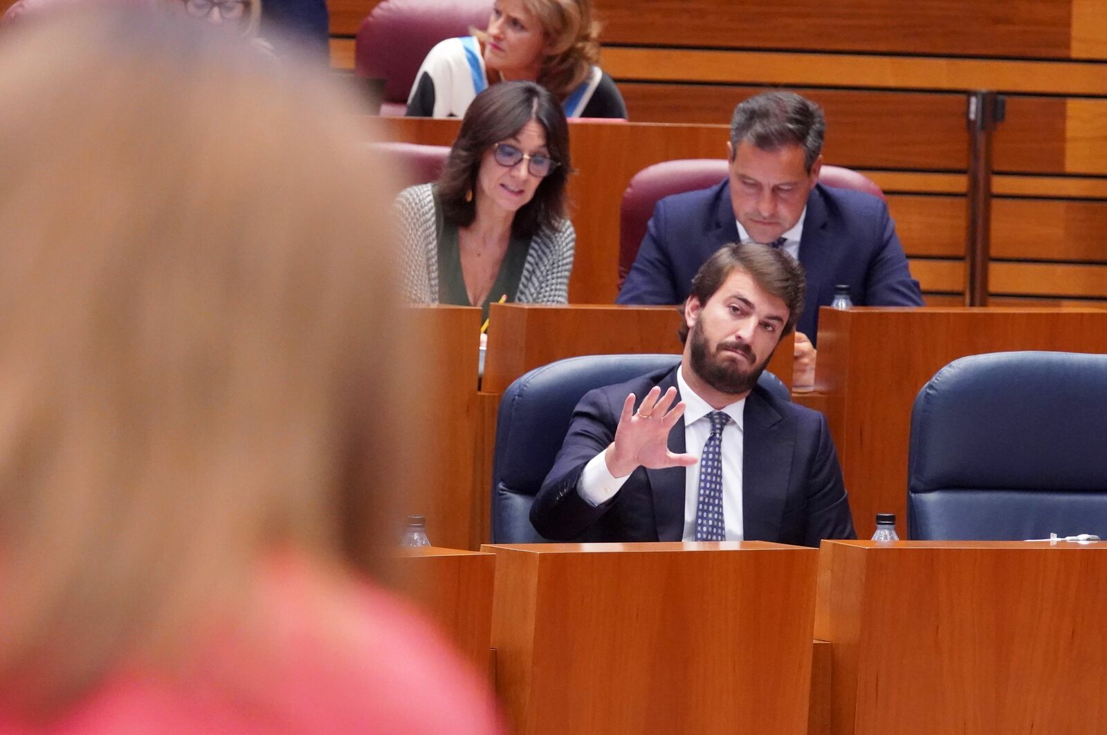 El vicepresidente de la Junta, Juan García-Gallardo, durante el Pleno de las Cortes. | MIRIAM CHACÓN (ICAL)