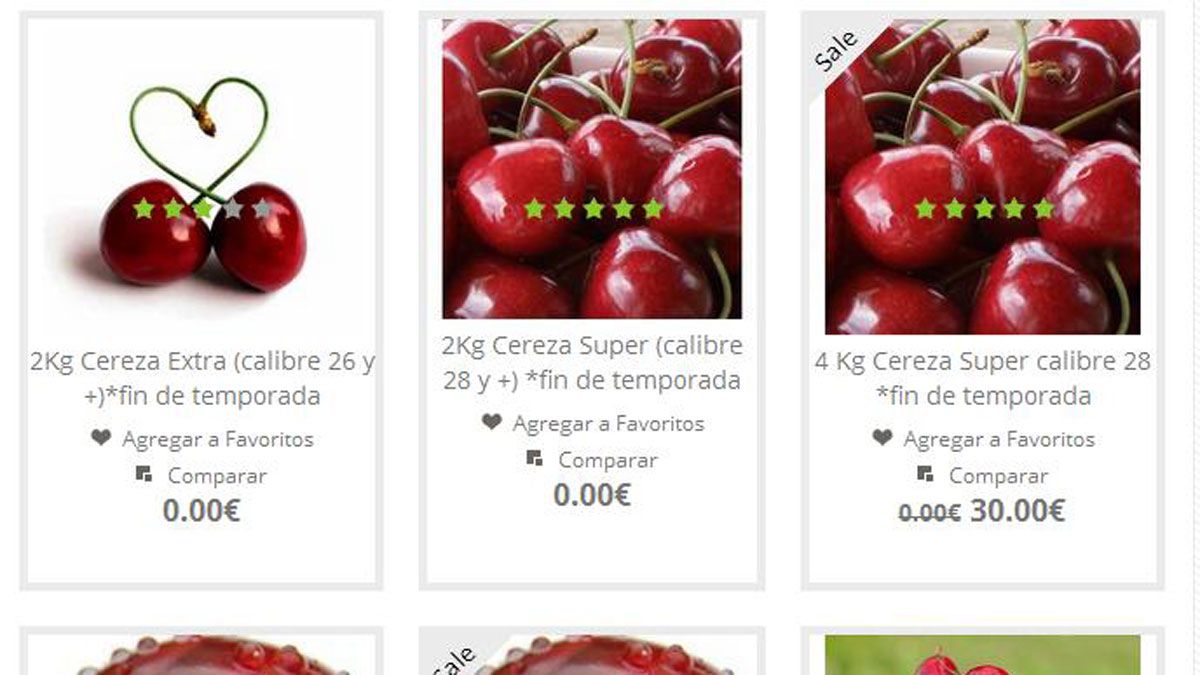 Catálogo de productos de Cerezas del Bierzo. | L. N. C.