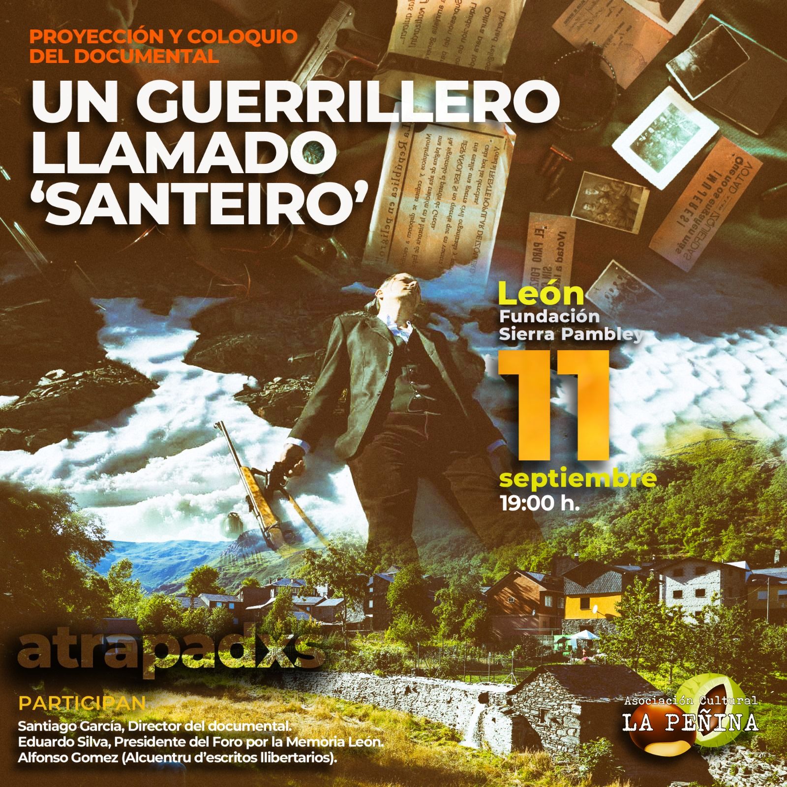 Cartel del visionado del documental sobre Santeiro.