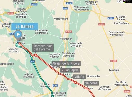 Imagen del recorrido que hará la Vuelta a su paso por la provincia.