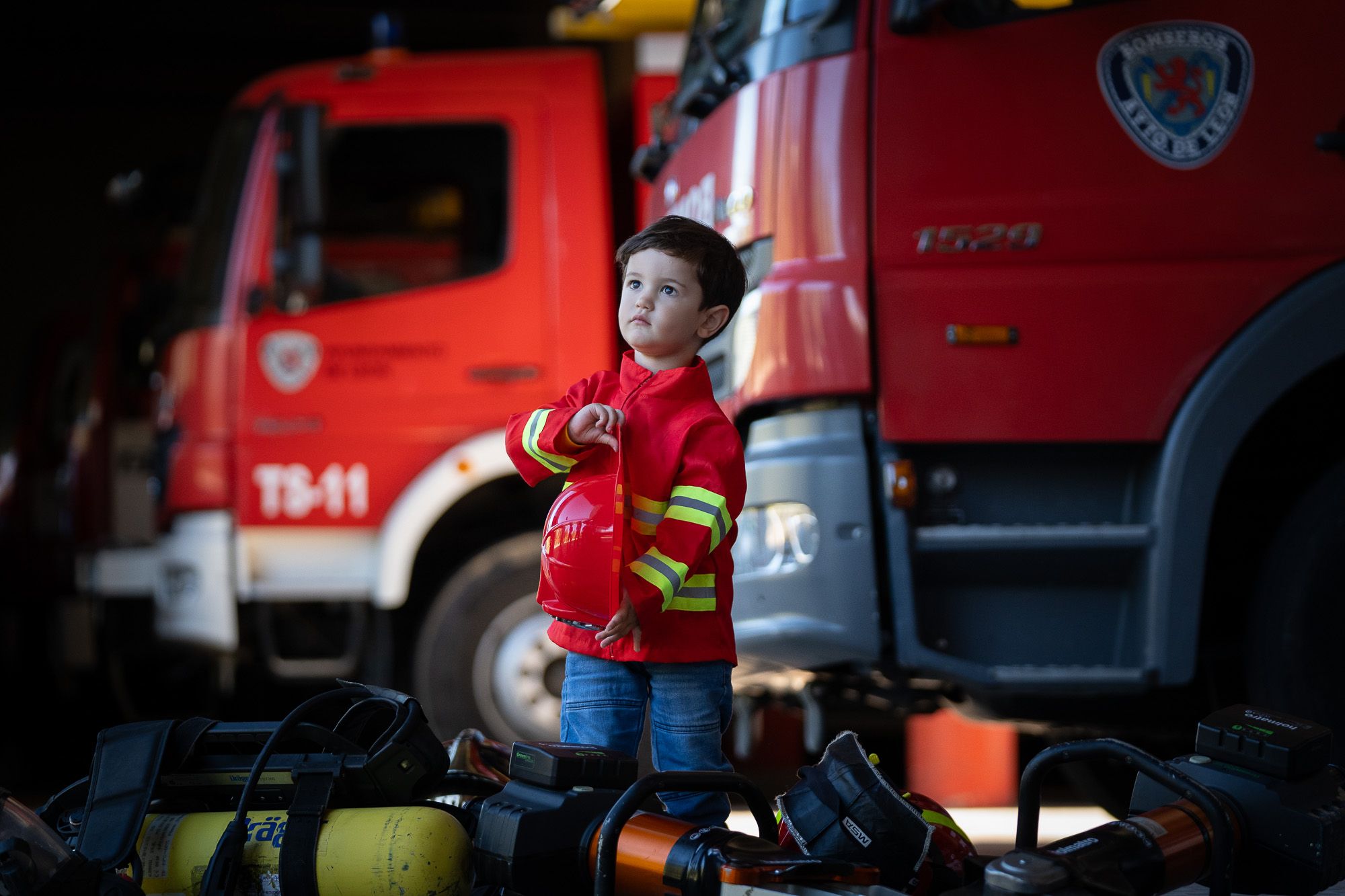 Darío, durante su visita al parque de Bomberos.