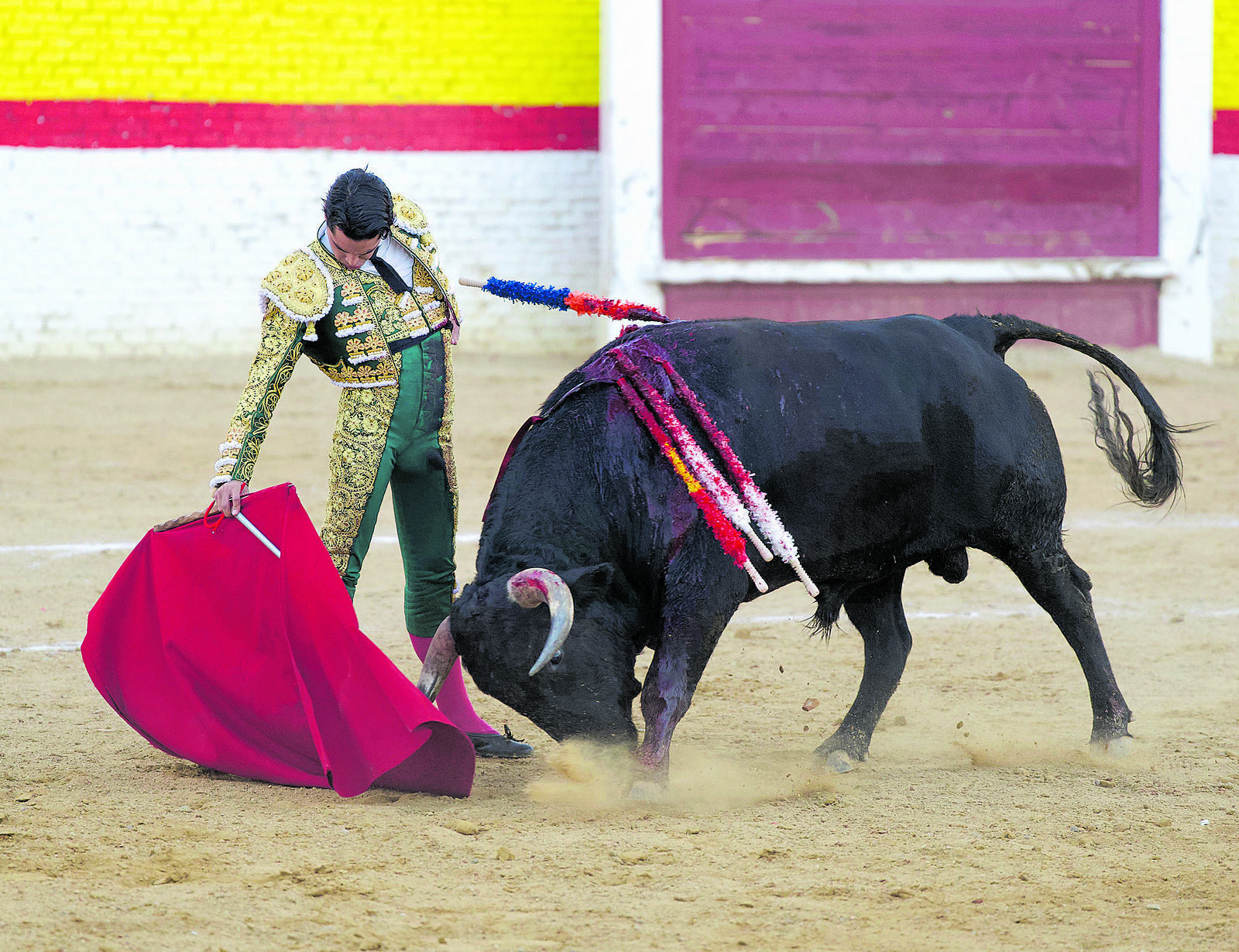 Un momento de la actuación de Mario Navas en la plaza de Sahagún. | L.N.C.