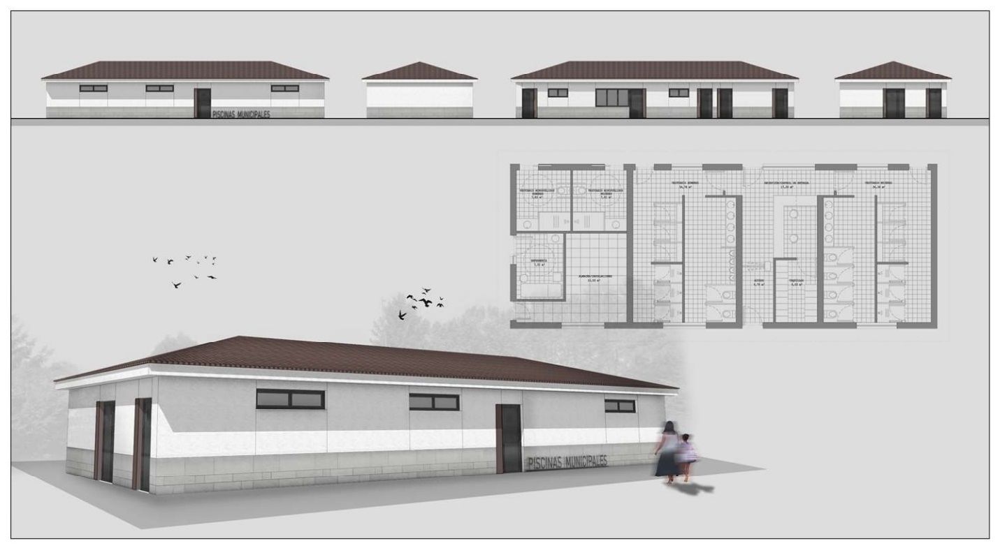 Proyecto de los nuevos vestuarios de las piscinas municipales de Laguna de Negrillos. | STUD10F