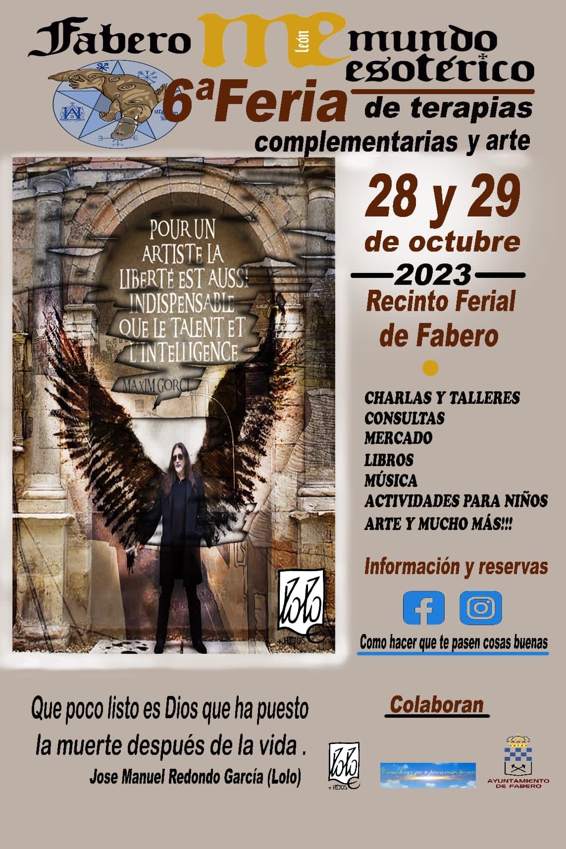 Cartel de la Feria Esotérica que rendirá un particular homenaje a Lolo.