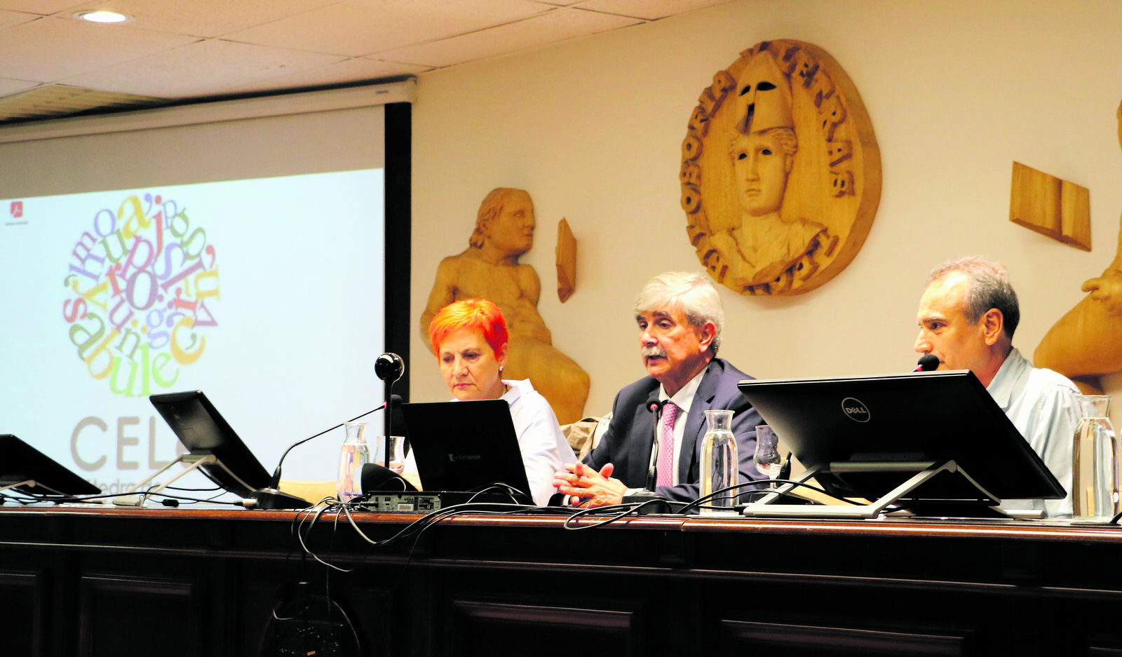 María José Pérez, Juan Francisco García Marín y Francisco Javier Grande en la inauguración del congreso. | ULE