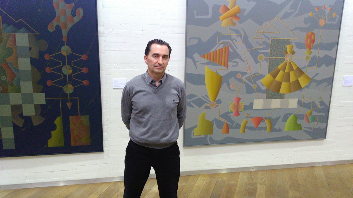 Enrique Rodríguez ‘Guzpeña’, el pasado martes en la presentación de su exposición en el Auditorio de León.