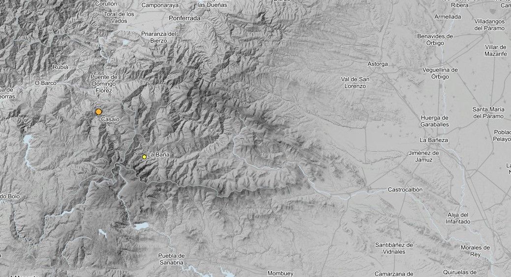 El seísmo en La Baña ha sido registrado por el Instituto Geográfico Nacional.
