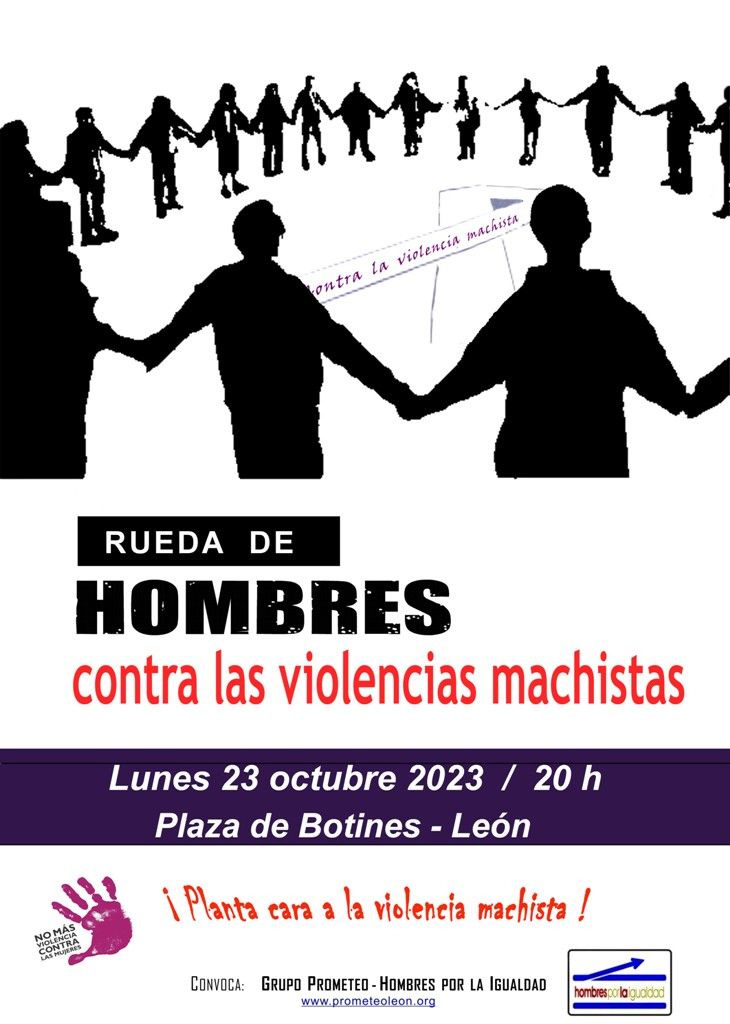 Convocatoria del Grupo Prometeo 'Hombres por la Igualdad', este lunes en León. 