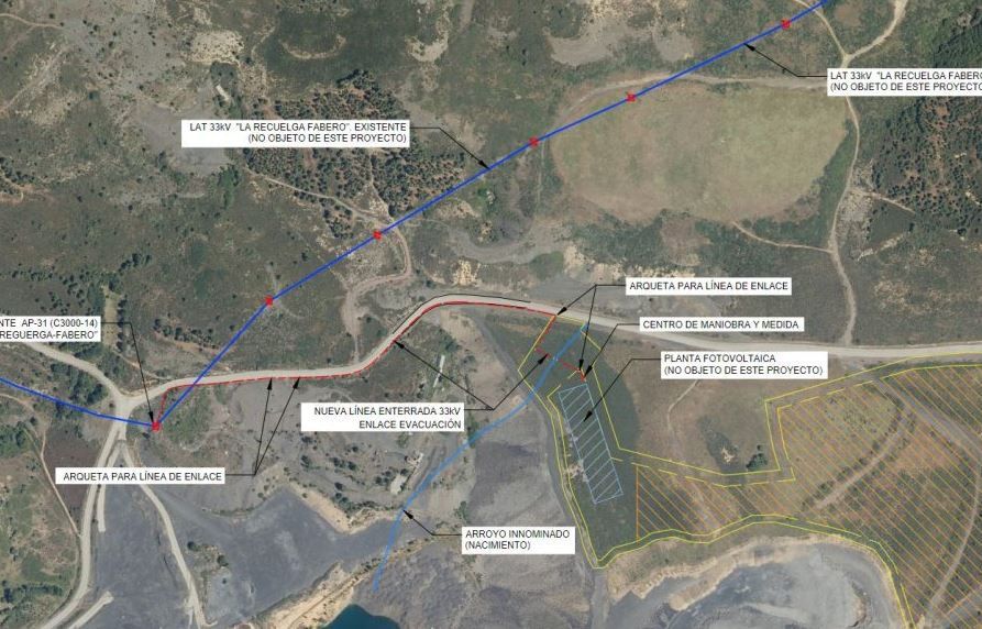 Línea de evacuación de la planta fotovoltaica ‘Fabero’. | Junta de Castilla y León