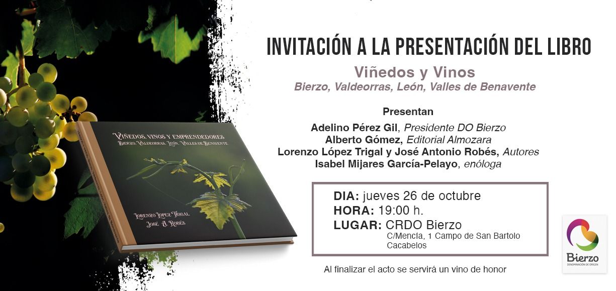 Invitación a la presentación del libro en Cacabelos.