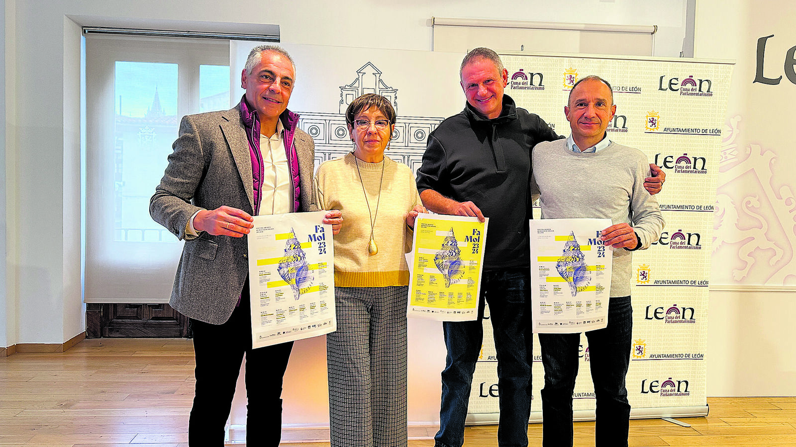 Isidoro Martínez, Elena Aguado, Daniel Madariaga y César Ordóñez en la presentación de Famol 2023.