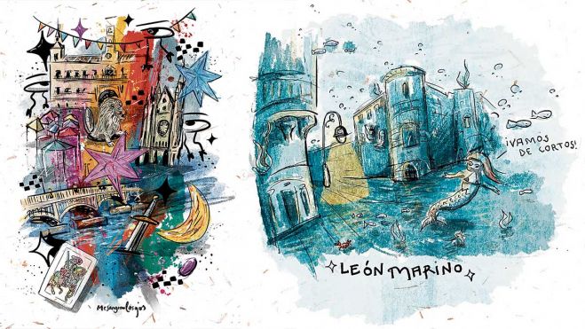 Algunas de las ilustraciones sobre León. | @MESANGRANLOSOJOS.ART