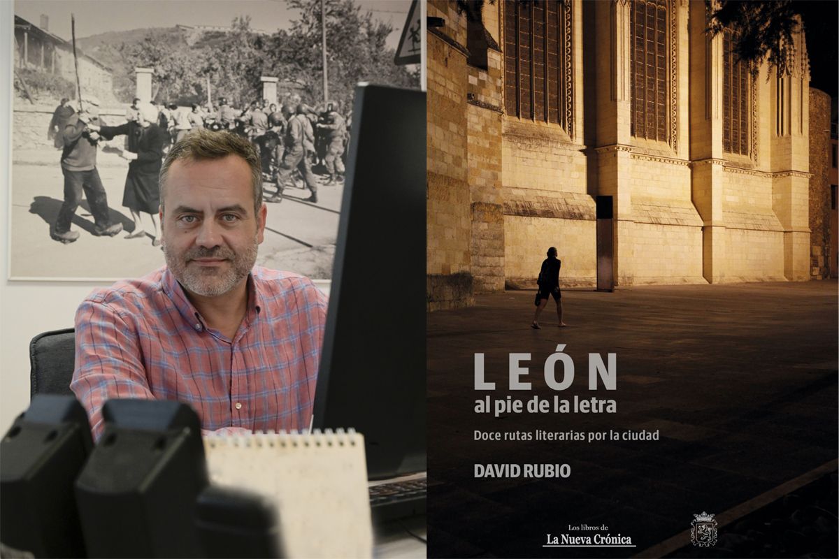 El director de La Nueva Crónica, David Rubio, en una imagen de Mauricio Peña y la portada de la publicación, con fotografía de Jesús F. Salvadores y diseño de María Herrero.