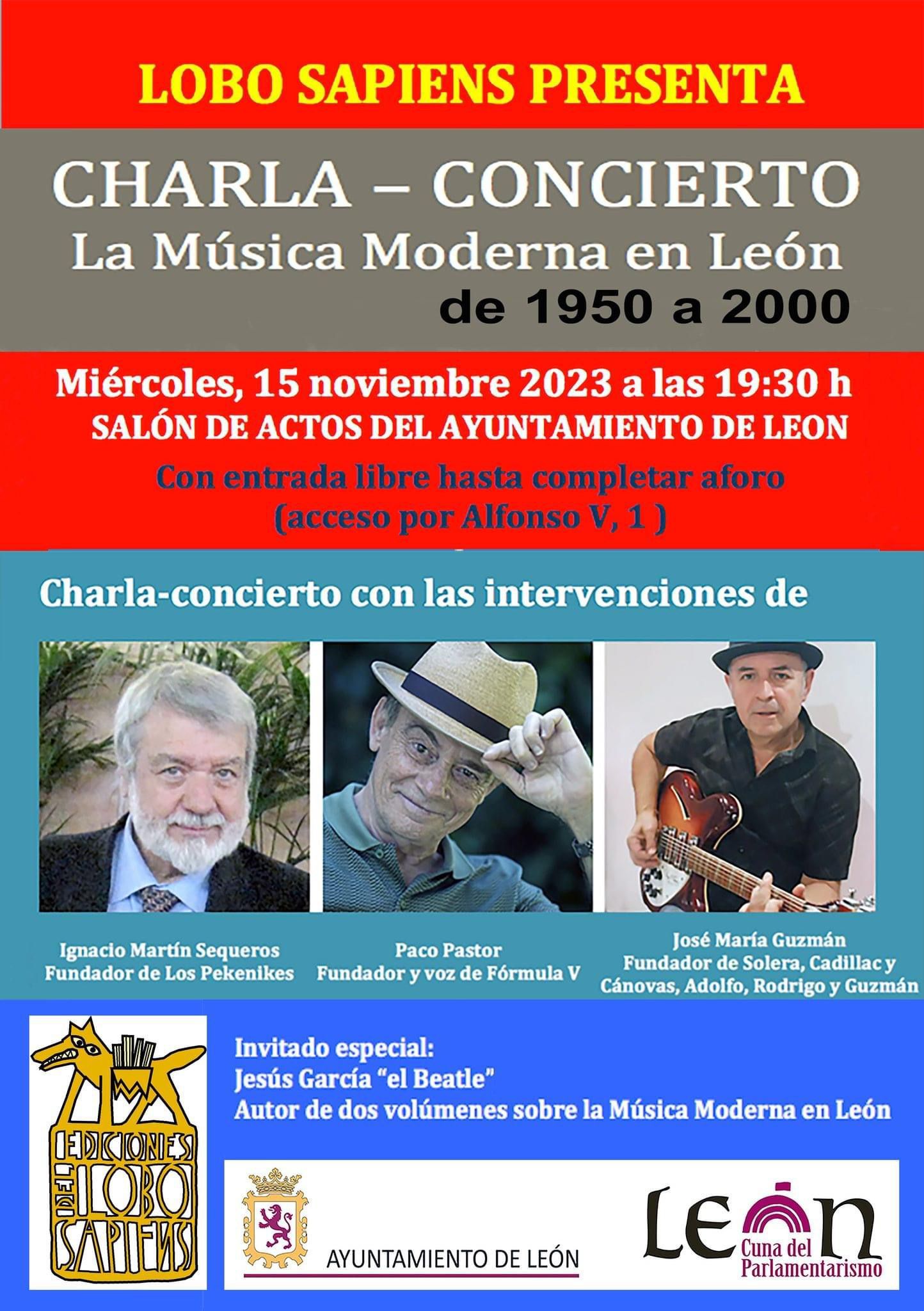 Cartel de la charla-concierto de este miércoles sobre la música moderna en León.