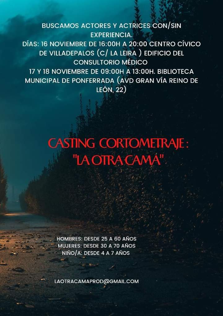 Cartel en el que se da información sobre el casting.