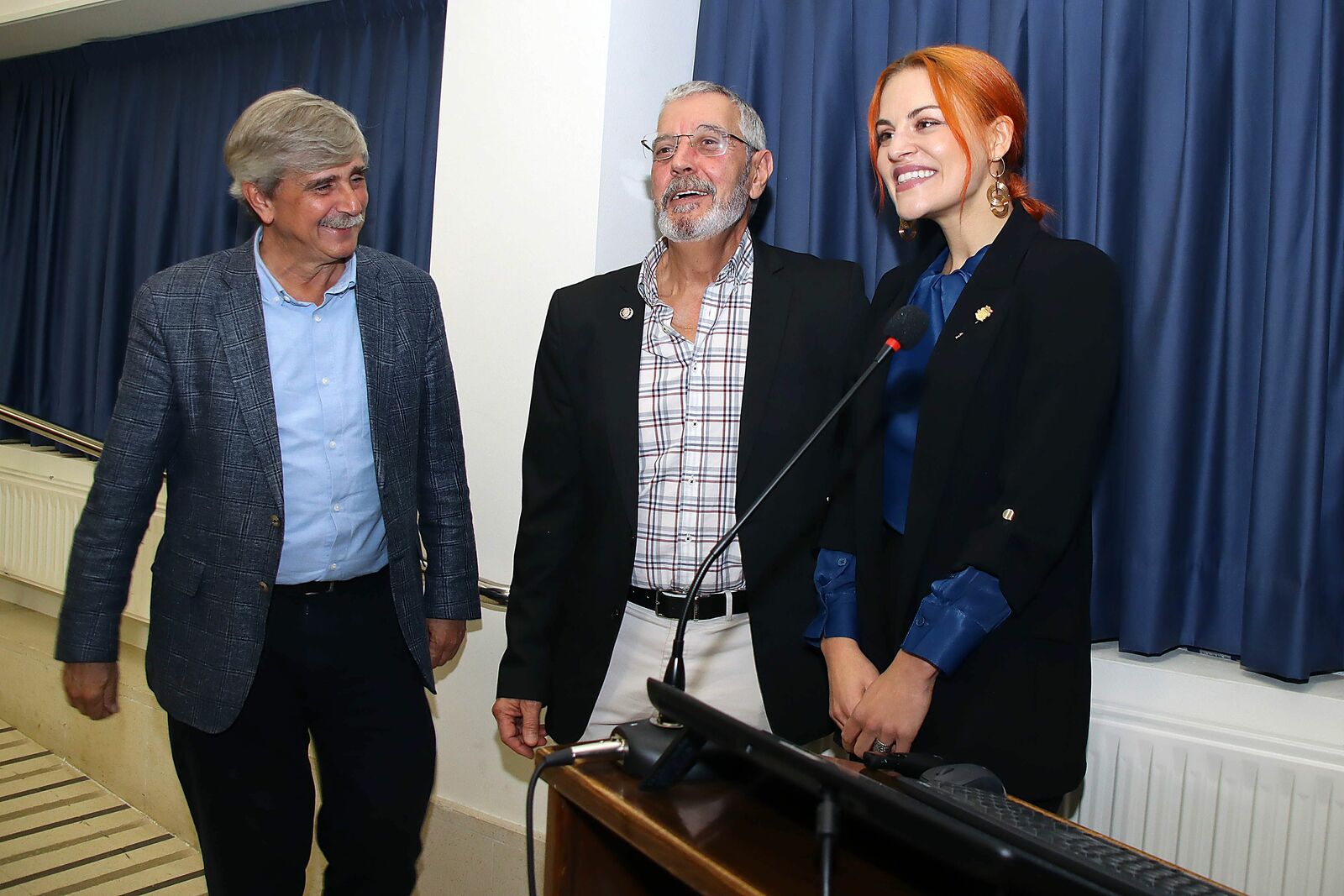 La investigadora y astronauta Sara García en la ULE, junto al rector (i), Juan Francisco García Marín. | PEIO GARCÍA (ICAL)