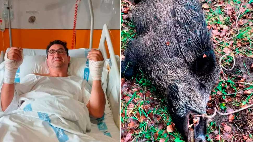 El cazador se recupera en el Hospital de León. | CLUB DE CAZA