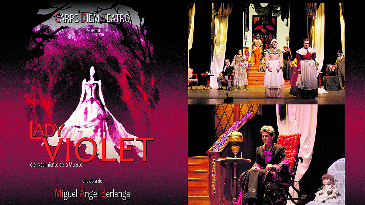 Cartel e imágenes del montaje ‘Lady Violet’ que este sábado llega a El Albéitar.