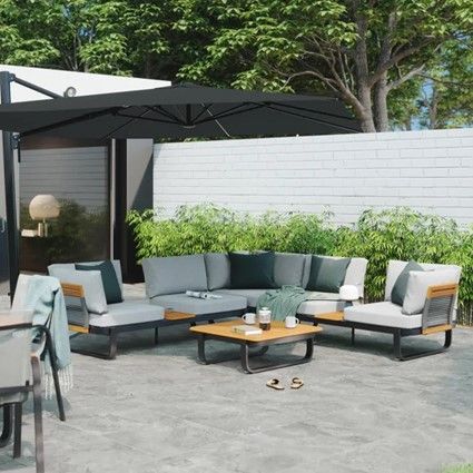 Set de jardín NATERIAL Calypso de aluminio gris Set de jardín NATERIAL Calypso de aluminio gris