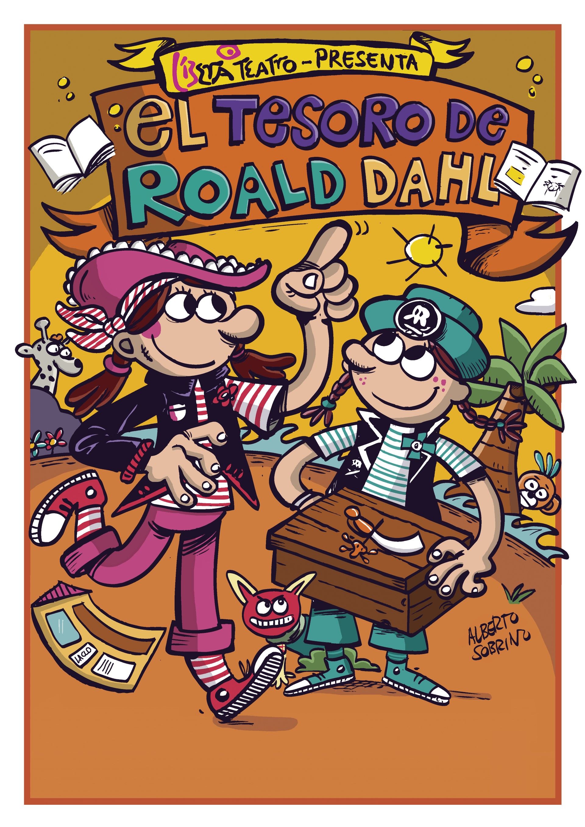 Cartel del homenaje a Roald Dahl.