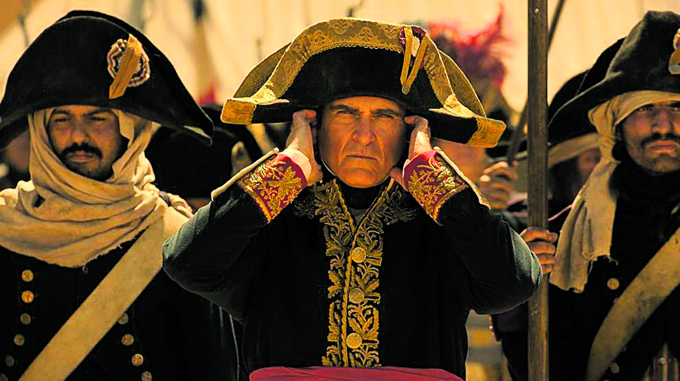 Joaquin Phoenix en su caracterización de Napoleón Bonaparte para la película de Ridley Scott.