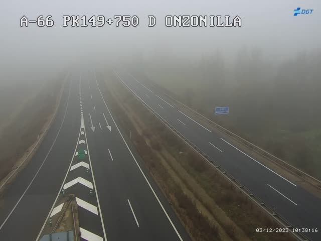 Imagen de la autovía A-66 a la altura de Onzonilla este domingo por la mañana. | DGT