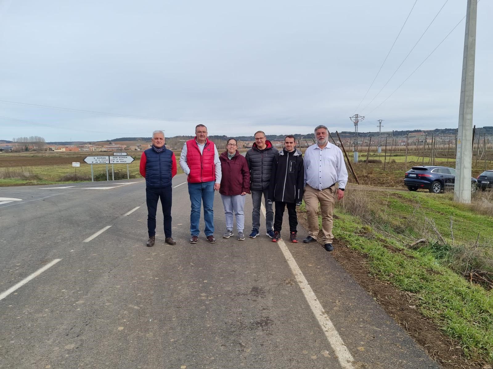 Un instante de la visita a la carretera.