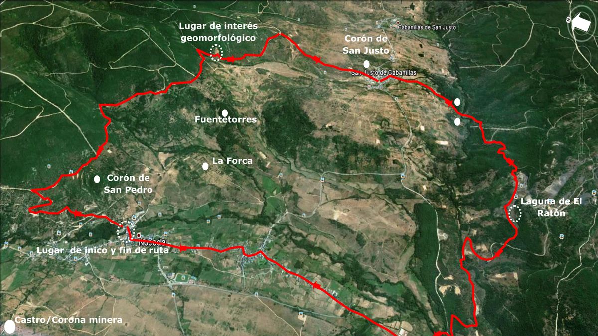 Mapa de la ruta a la laguna.