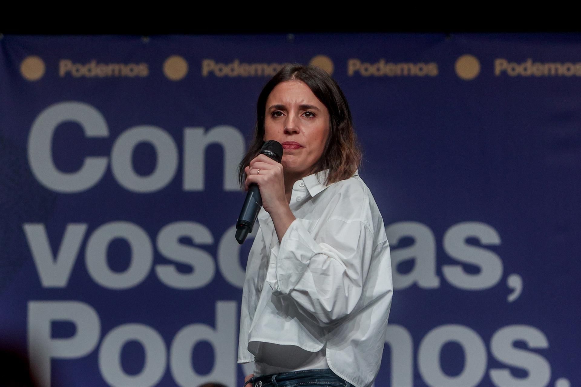 Irene Montero en el acto de Podemos en Madrid. | EP