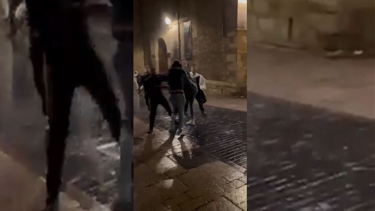 Un instante del vídeo de la pelea.