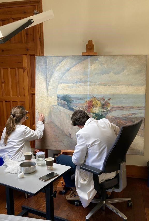 Trabajos de restauración en el Museo Casa Botines. | L.N.C.