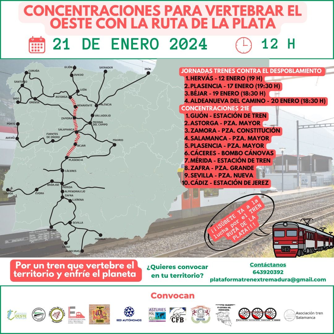 Cartel con las concentraciones organizadas en toda España.