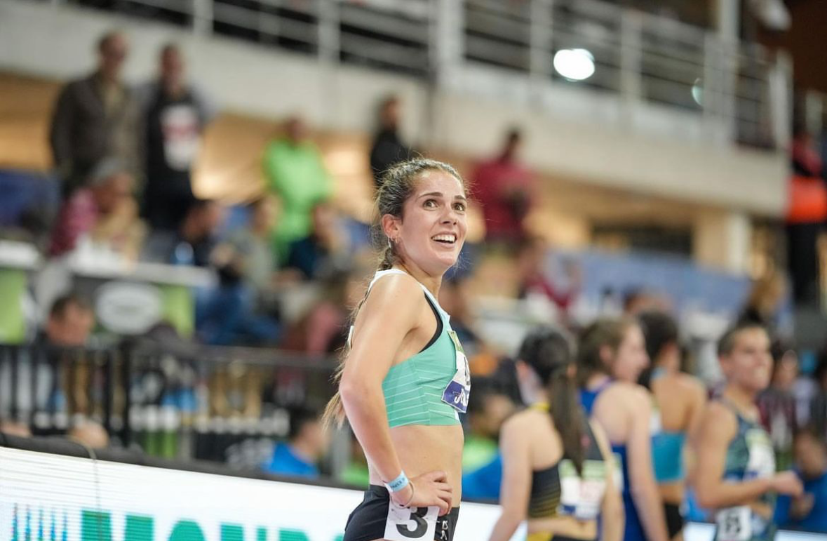 Marta García, tras una competición en pista cubierta el pasado año. 