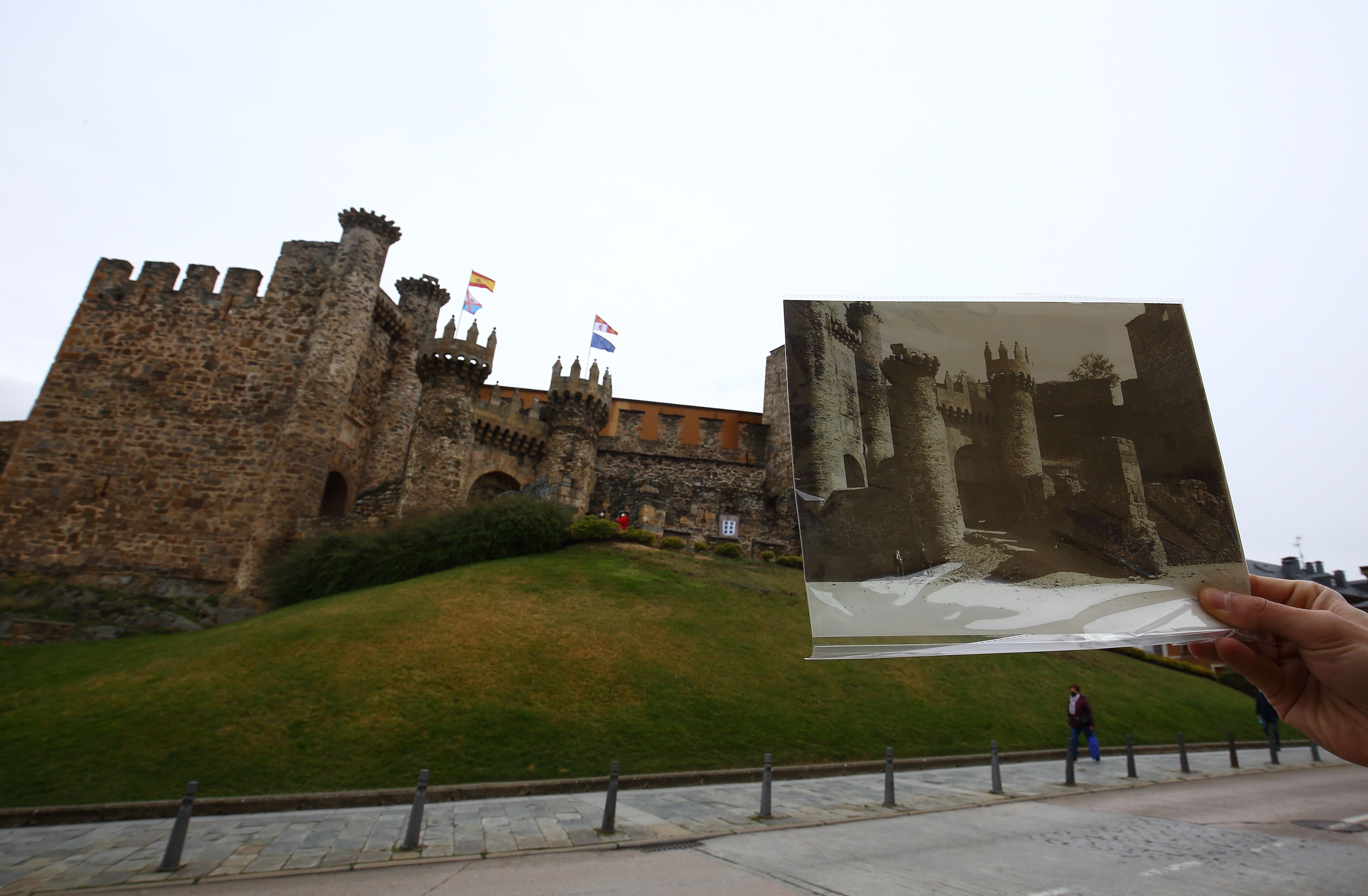  Vista actual del castillo junto a la foto de Winocio Testera, de la década de los 20 del siglo XX. | ICAL